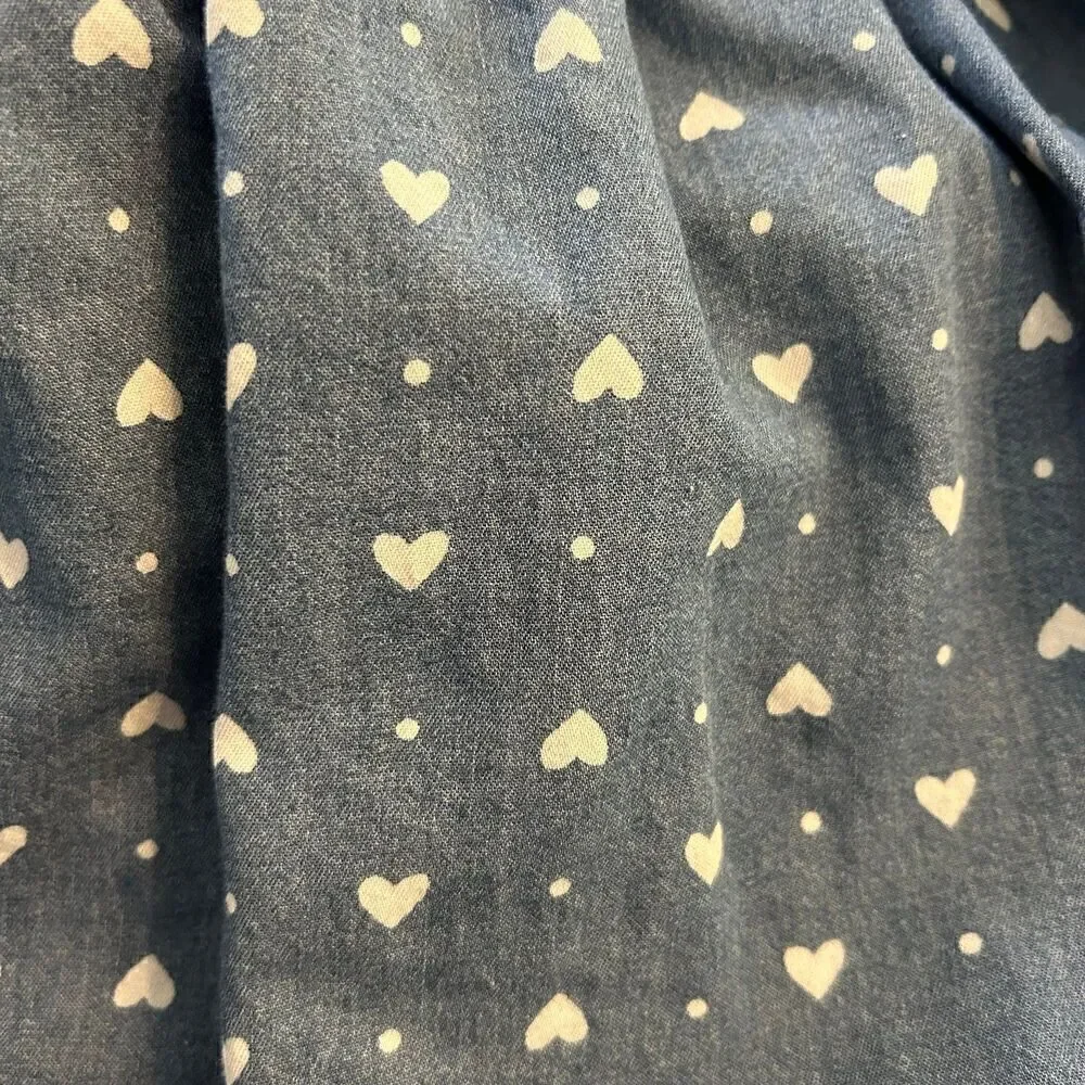 Old Navy denim Jean blue hearts print dress size 3T girls